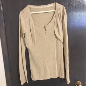 Ladies Long Sleeved Metallic Cardigan